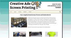 Desktop Screenshot of creativeadscreenprinting.com